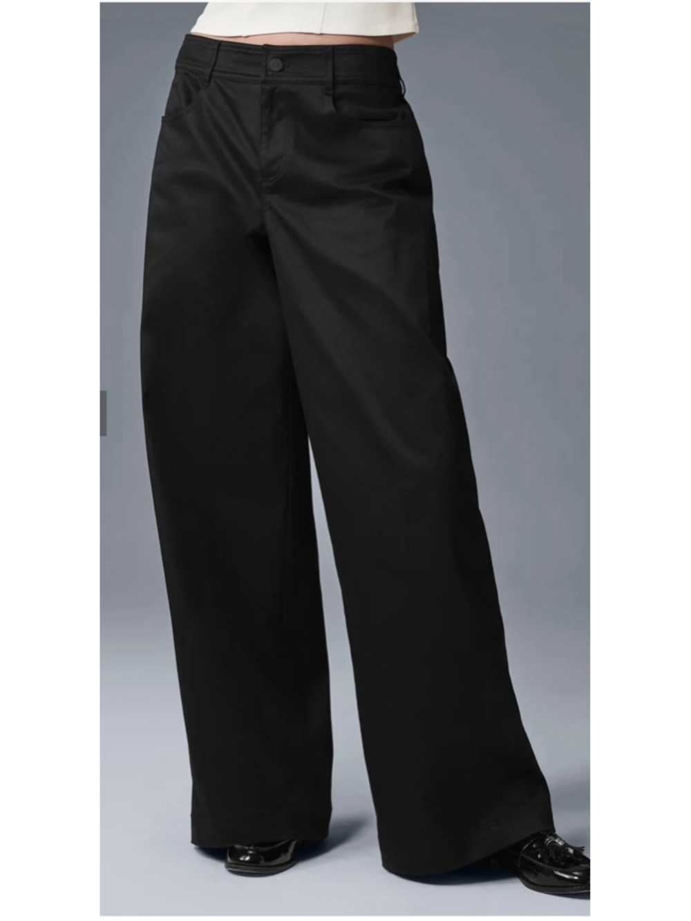 Women's Alo Yoga Wanderlust Wide Leg Trouser Pants Black Size L